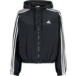 Adidas Female Adult Essentials 3-Stripes Woven Windbreaker Jacke, Black/White