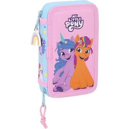 My Little Pony Dubbelt pennfodral Wild & free Blå Rosa 12.5 x 19.5 x 4 cm 28 Delar