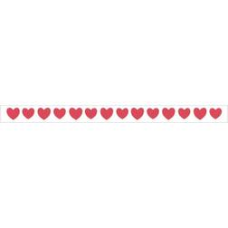 Celebrate Satin Heart Printed Ribbon Hot Pink 6mm