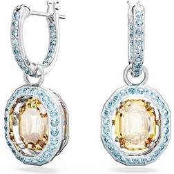 Swarovski Chroma Drop örhängen, oktagon skuren, flerfärgad, rodiumpläterade, En storlek, Kristaller, rodiumpläterad, zirkon, Kristaller