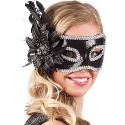 Venice Maske schwarze Blume