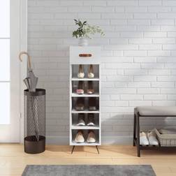 vidaXL Cabinet High Gloss White 30 x 35 x 105 cm Shoe Rack