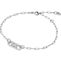 Michael Kors Statement Link MK Sterling Silver Cubic Zirconia Chain Bracelet