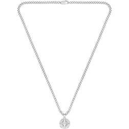 HUGO BOSS North Compass Pendant Necklace - Silver