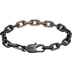 HUGO BOSS Kane Chain IP Bracelet - Black/Brown