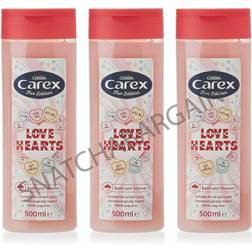 Carex love hearts fun edition soap bath shower gel 500ml