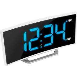 Marathon Clock USB Alarm Charger Dimmable Curved Screen White Black