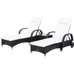 OutSunny Sun Lounger Garden Lounger Table Set