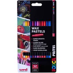 Posca Uni-ball Primary Wax Pastels 12 Pack