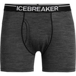 Icebreaker Anatomica Boxer Fly Men's Stripe Gritstone Heather