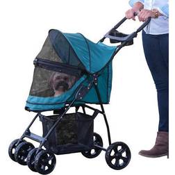 Pet Gear No-Zip Happy Trails Lite Stroller catsDogs Zipperless Entry Easy Fold Removable Liner