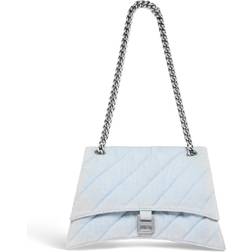 Balenciaga Crush Medium Quilted Chain Bag Pale Blue/Silver