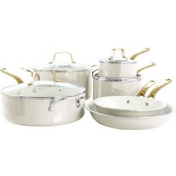 Martha Stewart Lockton Premium Enameled Linen Cookware Set with lid 10 Parts