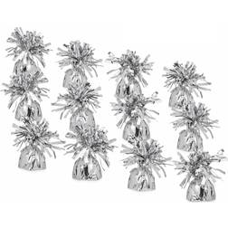 Srenta 5.5" silver metallic wrapped balloon weights for birthday party decoratio