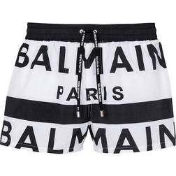 Balmain Men's Logo Print Swim Short - Black