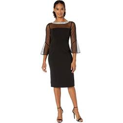 Alex Evenings Embellished Illusion Sheath Dress Black Black