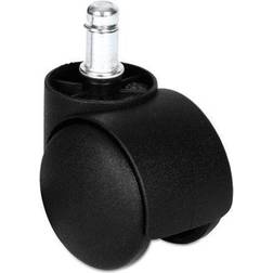 Alera Dual Wheel Hooded Casters, B Stem, 1.5" Caster, Black