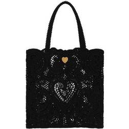 Dolce & Gabbana Medium embroidered shopper bag black one size