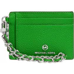 Michael Kors Small Pebbled Leather Chain Card Case - Palm Green