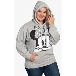 Disney Minnie mouse peeking hoodie sweatshirt women's plus gray