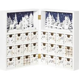 Homcom Wooden Christmas Advent Calendar Book