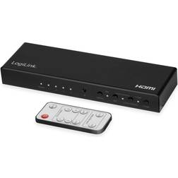 LogiLink HD0046 HDMI-switch 4-port, 4 ingångar/1 4K/60 Hz, ljudextrakt