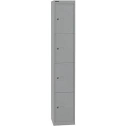 Bisley Schließfachschrank silber CLK124355, 4 Schließfächer 30,5