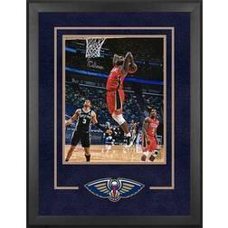 Zion Williamson New Orleans Pelicans Autographed Deluxe Framed x Dunk in Red Jersey Photograph