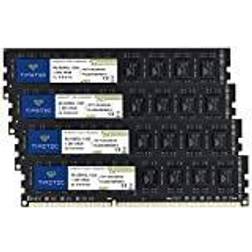 TIMETEC 32GB KIT 4x8GB DDR3L 1333MHz PC3-10600 Non-ECC Unbuffered 1,35V CL9 2Rx8 Dual Rank 240 Pin UDIMM PC Desktop Computer Memory RAM Modul Upgrade 32GB KIT 4x8GB