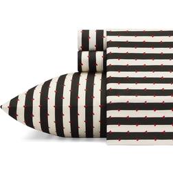 Betsey Johnson Fade & Wrinkle Resistant Bed Sheet Beige, Black (259.1x223.5cm)