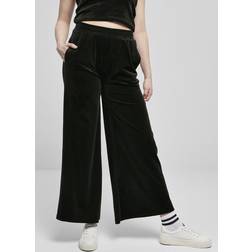 Urban Classics damen hose high waist straight velvet sweatpants black