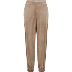 Urban Classics Dam Damer Hög Midja Ballong Sammet Sweatbyxor - Softtaupe