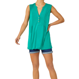 Roman Sleeveless Button Detail Vest - Green