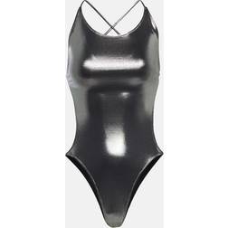 Ganni Silver Shine One-Piece Swimsuit 018 Silver DK