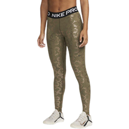 Nike Women's All Over Print and a Mid Rise Waist Leggings - Olive/Black
