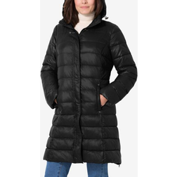 Woman Within Long Packable Puffer Jacket - Black