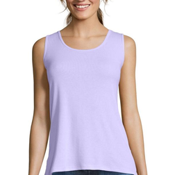 Hanes Women's Mini-Ribbed Cotton Tank Top - Lilac Wash