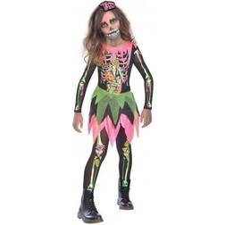 Amscan Girls Neon Zombie Halloween Fancy Dress Costume