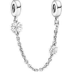 Pandora Daisy Flower Safety Chain Charm - Silver/Transparent