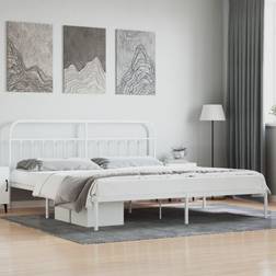 vidaXL Metal Bed Frame Without Mattress 200 x 200 cm White