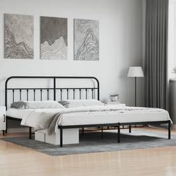 vidaXL Metal Bed Frame With Headboard 200 x 200 cm