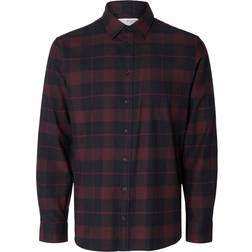 Selected SLHSLIMOWEN-FLANNEL SHIRT LS NOOS Rød