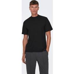 Only & Sons Otis Regular Mock Neck Tee Black