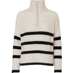 Selected Maline Ls Knit Half Zip - Black