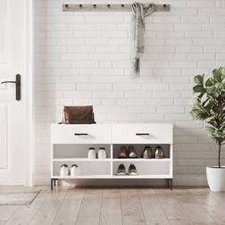 vidaXL Skobænk 102x35x55 konstrueret træ Opbevaringsbænk