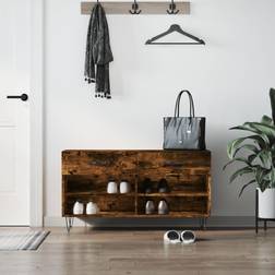 vidaXL Smoked Oak Bench Smoked Oak Shoe Rack