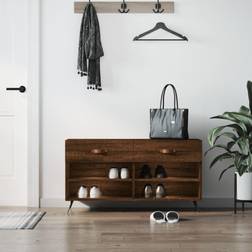 vidaXL Engineered Wood Bench 102 x 35 x 55 cm Shoe Rack