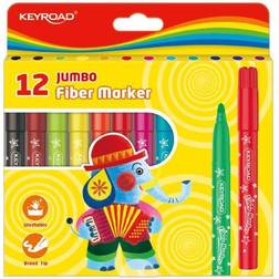 Fiber markers Jumbo 12 styks pakke