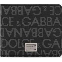 Dolce & Gabbana Blackgrey Logo-print Woven-blend Billfold Wallet