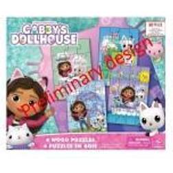 SM Games & Puzzles Gabby's Dollhouse Træpuslespil 4-pak Fjernlager, 2-3 dages levering